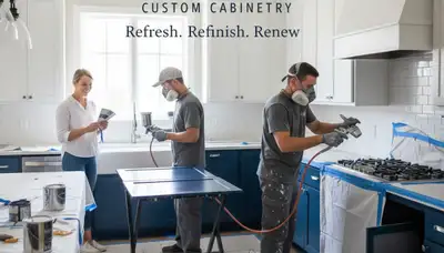 Professional kitchen cabinet painting in New Orleans, LA with durable, humidity-resistant finishes