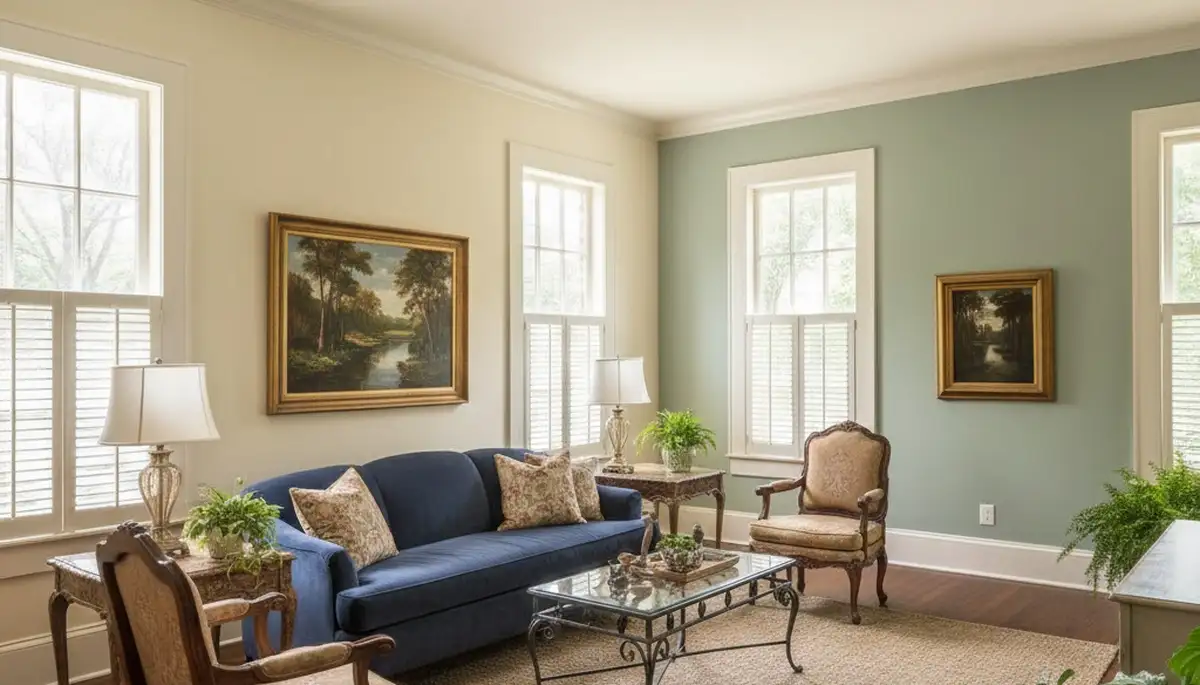 Freshly painted New Orleans living room with smooth interior finishes by local house painters