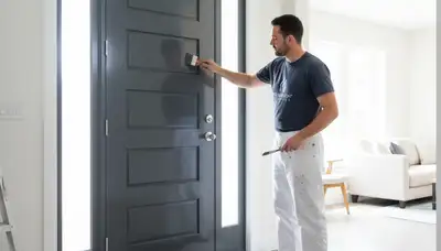 Professional door painting by house painters in New Orleans, LA with durable weather-resistant finish