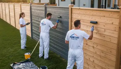 Professional fence painting in New Orleans LA by expert house painters protecting wood and vinyl fences