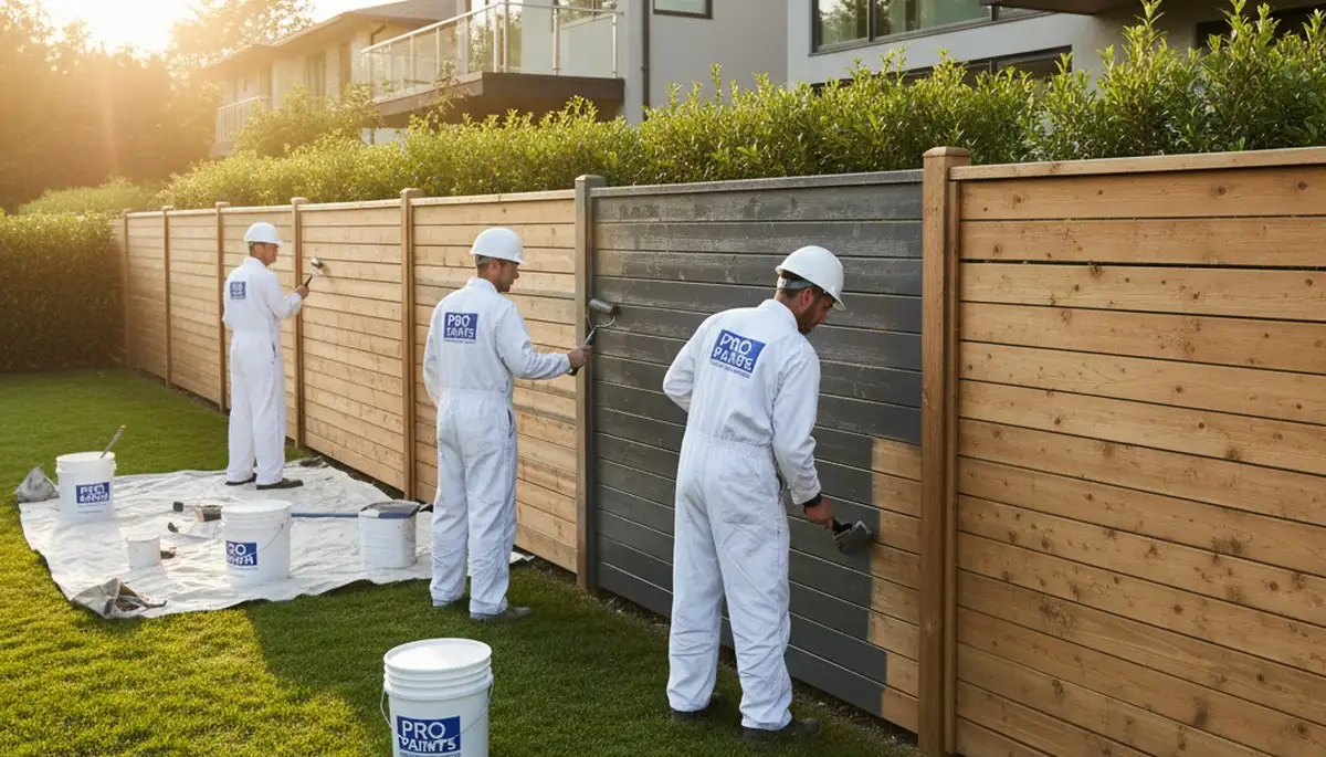 Professional fence painting by house painters in New Orleans, LA protecting wood from sun and humidity
