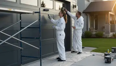 Professional garage door painting by expert house painters in New Orleans, LA
