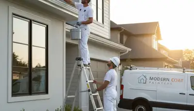 Professional gutter painting on a New Orleans home exterior by local house painters