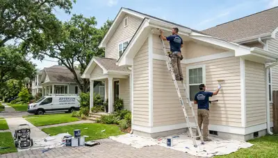 Professional house painting contractors in New Orleans LA improving home exterior curb appeal