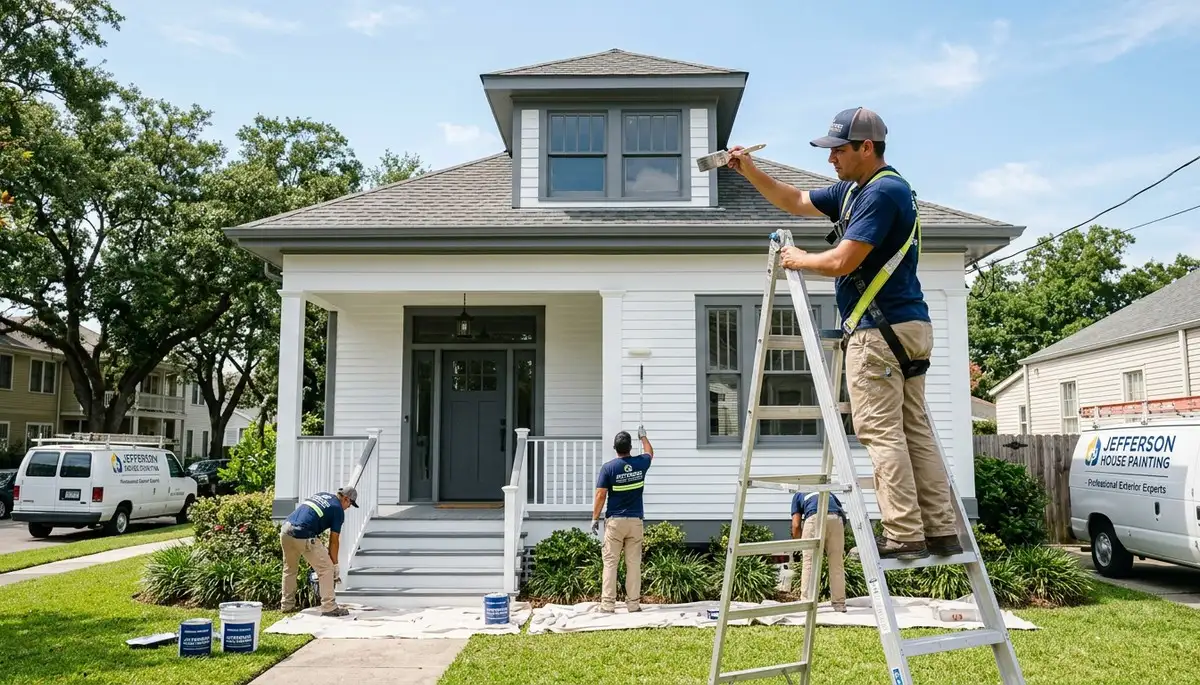 Professional house painters in New Orleans LA restoring home exterior with expert painting services