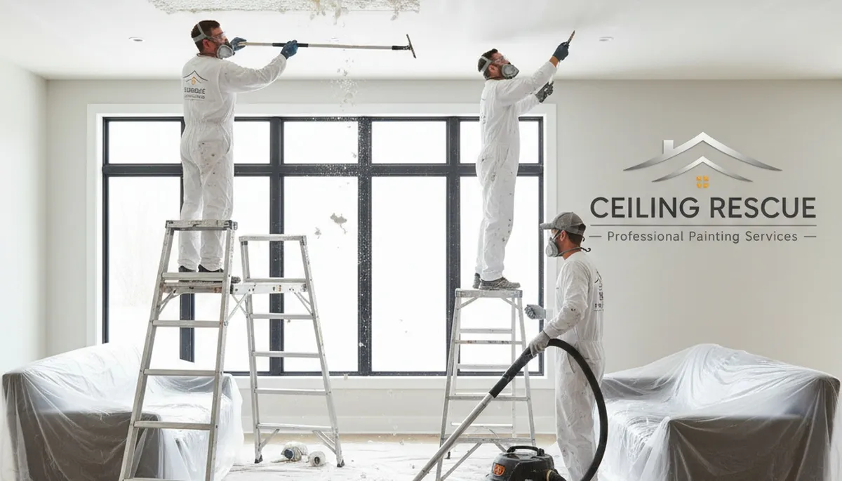 Professional popcorn ceiling removal in New Orleans, LA for smooth modern interior finishes