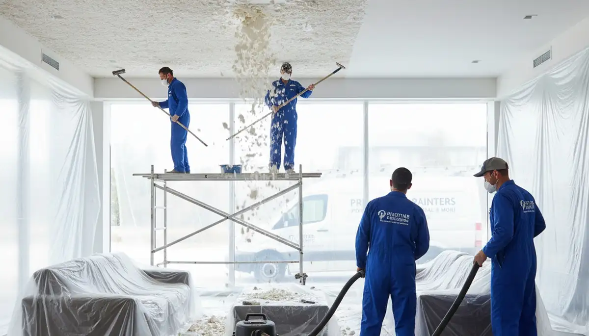 Professional popcorn ceiling removal and refinishing in New Orleans, LA home interior