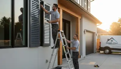 Professional shutter painting on a New Orleans home exterior by expert local painters