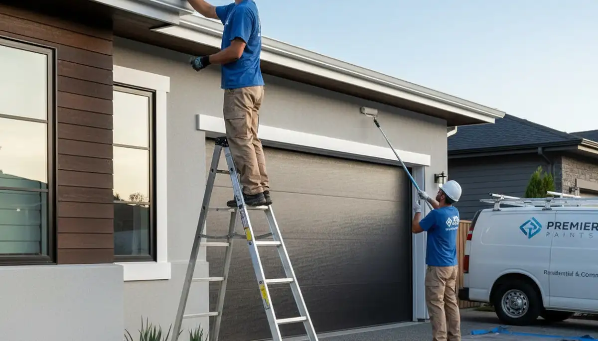 Professional trim and fascia painting on a New Orleans home exterior by local house painters