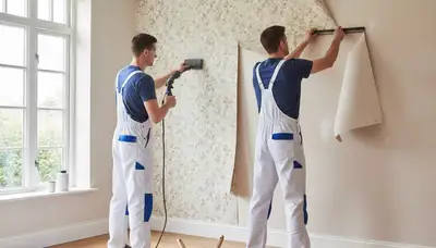 Professional wallpaper removal and wall restoration in New Orleans, LA home interior