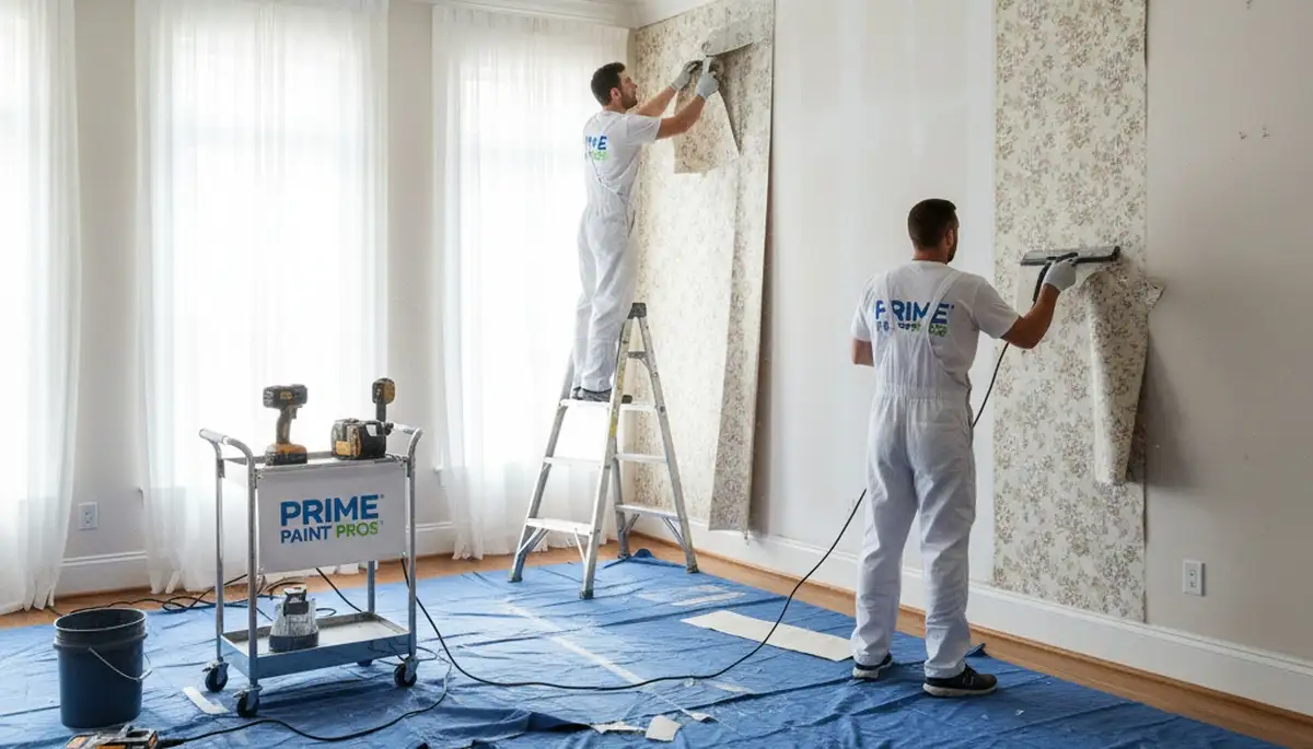 Professional wallpaper removal and wall prep by house painters in New Orleans, LA